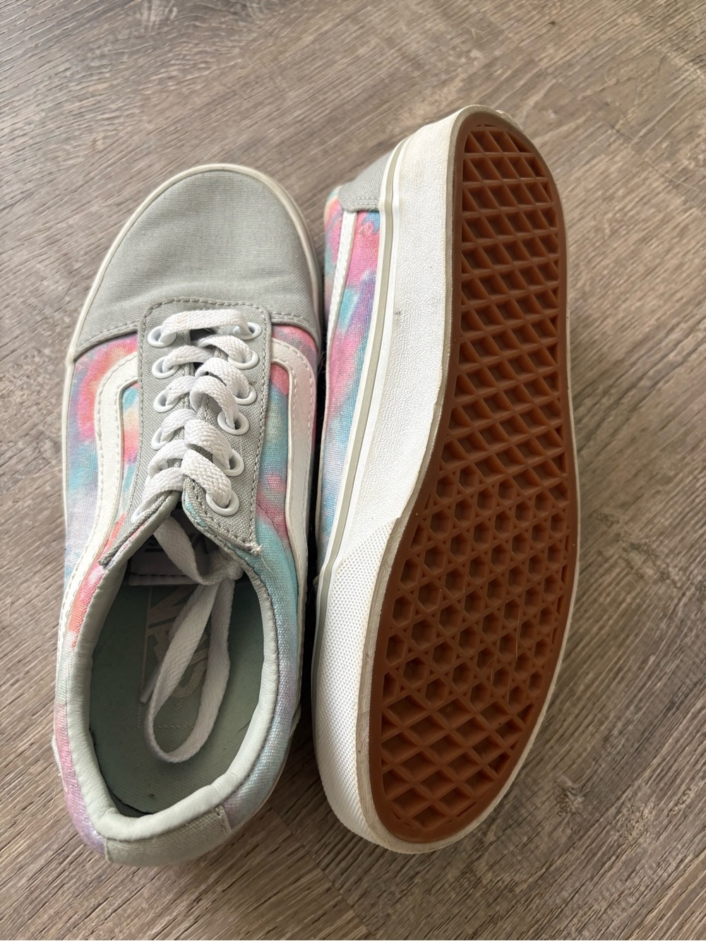 Vans Women's Pastel Tie-Dye Canvas Sneakers - Pink/Blue/White
